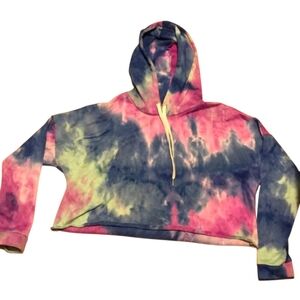 Ardene L Cropped Tie Dye hoodie Hooded Sweater Boxy Large